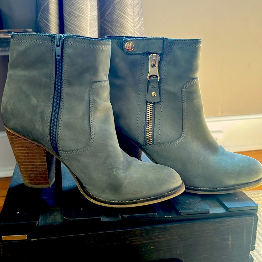 Grey ankle booties. Super comfy